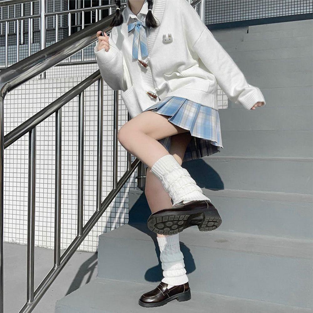 Vỏ Len Bọc Đầu Gối Giữ Ấm Chân Màu Kẹo Ngọt Phong Cách Lolita Nhật Bản