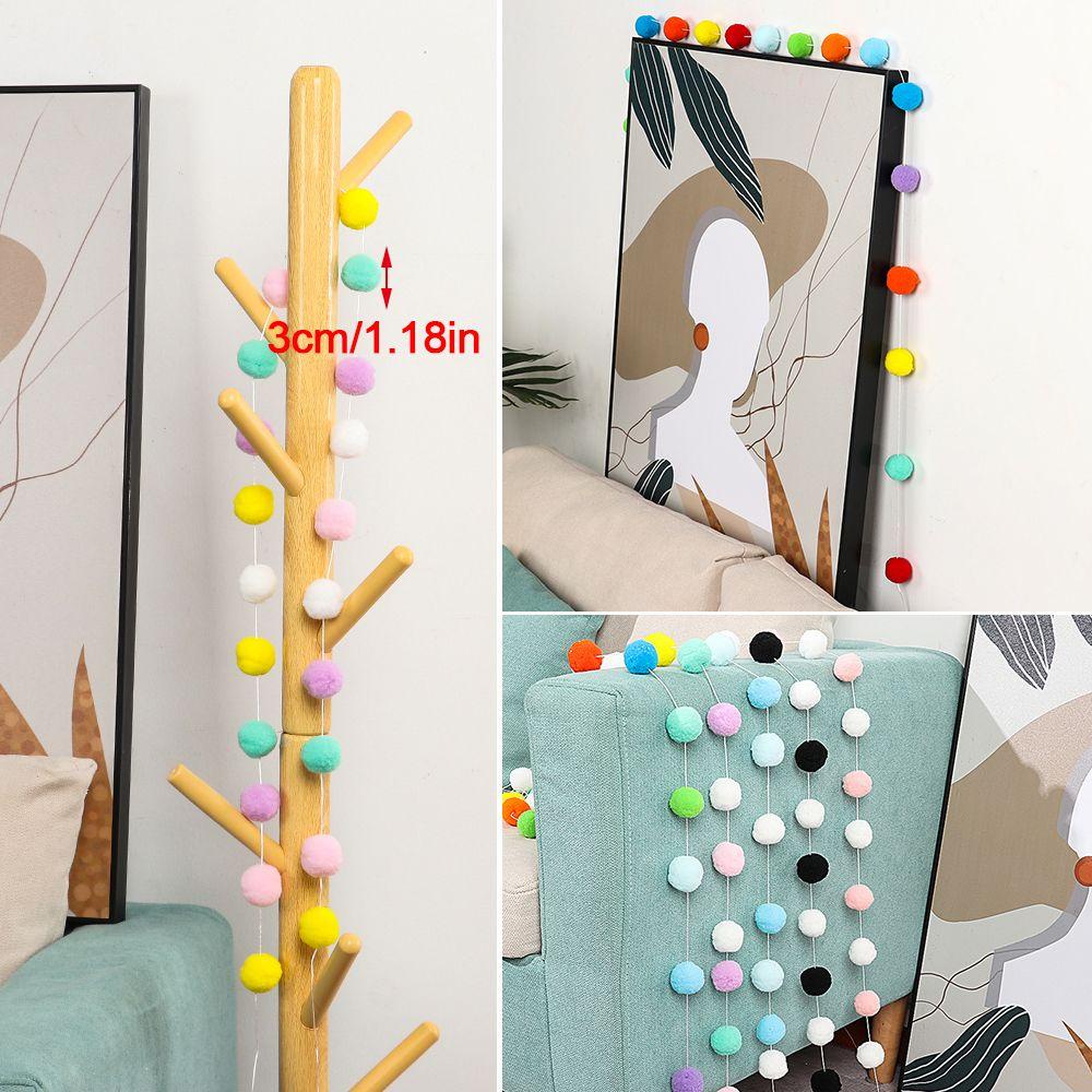 Dây Chuyền Dài 2.5M Mặt Bóng Lông Nhiều Màu Sắc|Dây Bóng Lông Xù Treo Trang Trí Phòng Cho Bé DIY