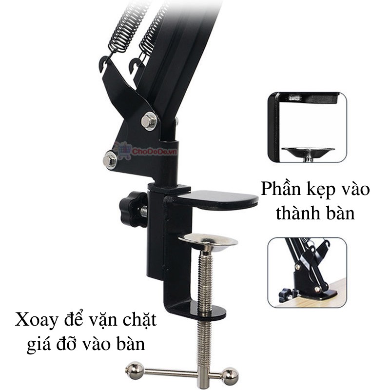 Giá đỡ micro kẹp bàn KB-08 có thể điều chỉnh vị trí linh hoạt theo ý muốn