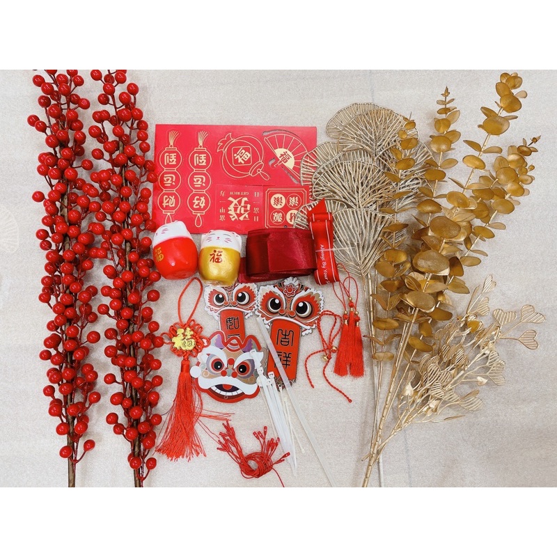 Vòng hoa đào đông đỏ Vòng hoa đào tết treo cửa trang trí đêm tân hôn Ngày tết may mắn tài lộc, Decor nhà cửa