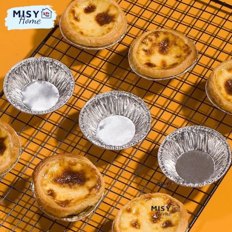 Set 100 Bát bạc nướng hàu , nướng bánh tart trứng bông lan, thực phẩm màng nhôm dùng trong lò nướng nồi chiên không dầu