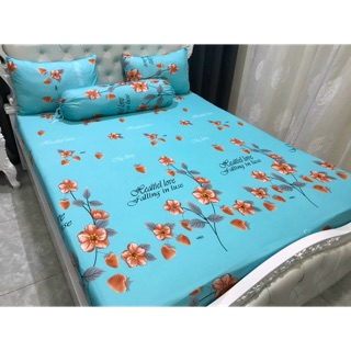 Bộ Drap thun lạnh in 3D Hàn Quốc [ Cao cấp] 4 món