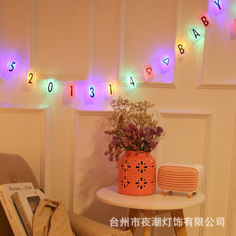 Bảng Chữ Đèn Led Trang Trí 3 Kiểu  Chữ HAPPY BIRTHDAY,5201314,MERY CHRISTMAS.