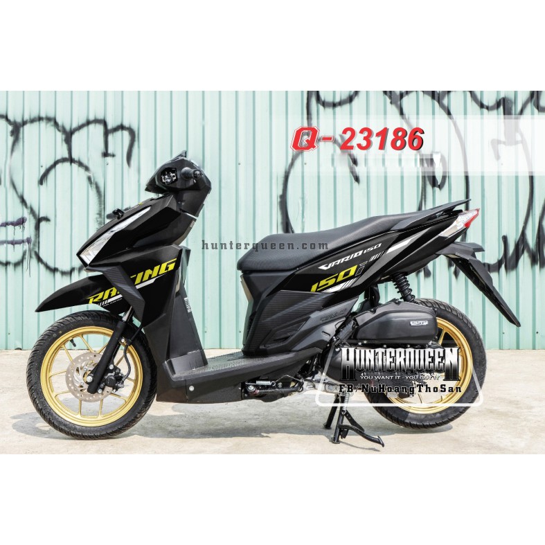 Tem rời dán xe Vario 2015 màu đen. Racing, xe đen chỉ trắng.Thay đổi màu sắc và chi tiết theo yêu cầu. Sắc nét, bền màu