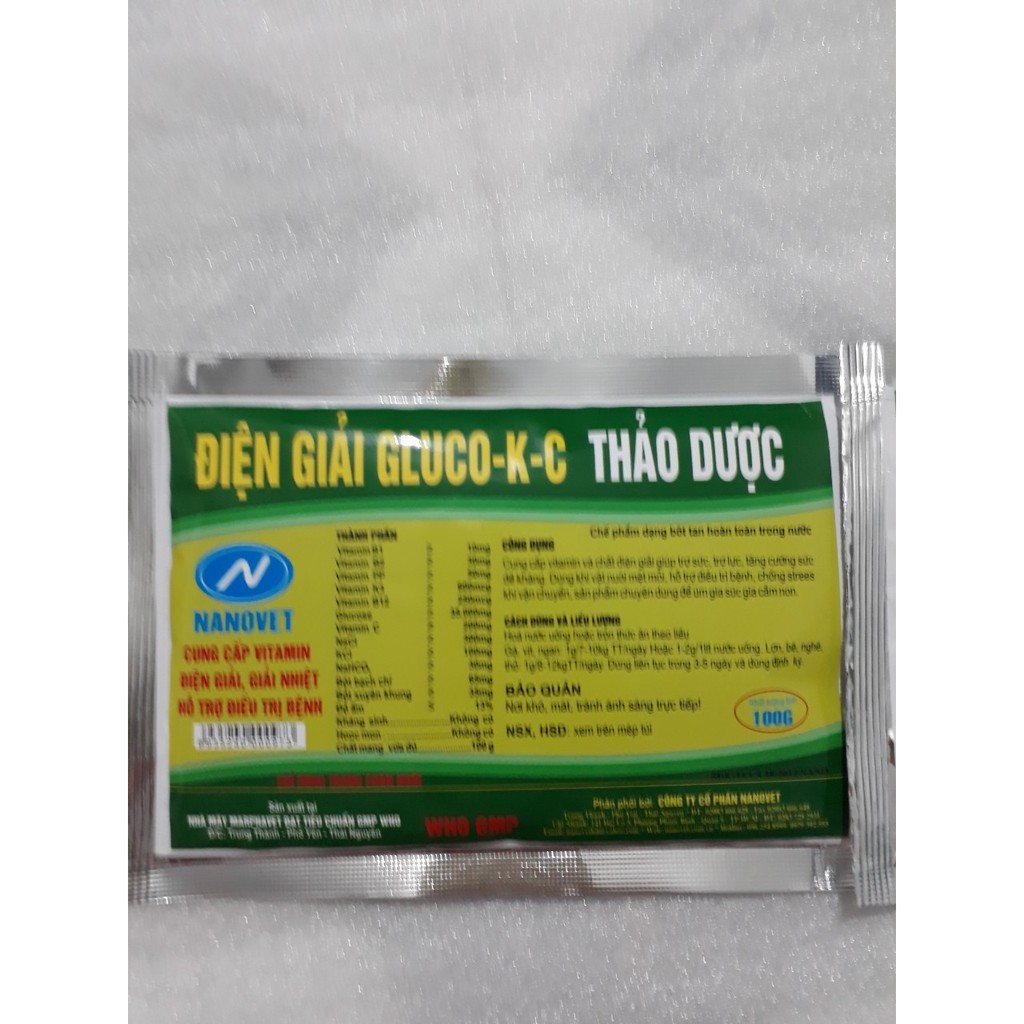 ĐIỆN GIẢI GLUCO-K-C THẢO DƯỢC 100g