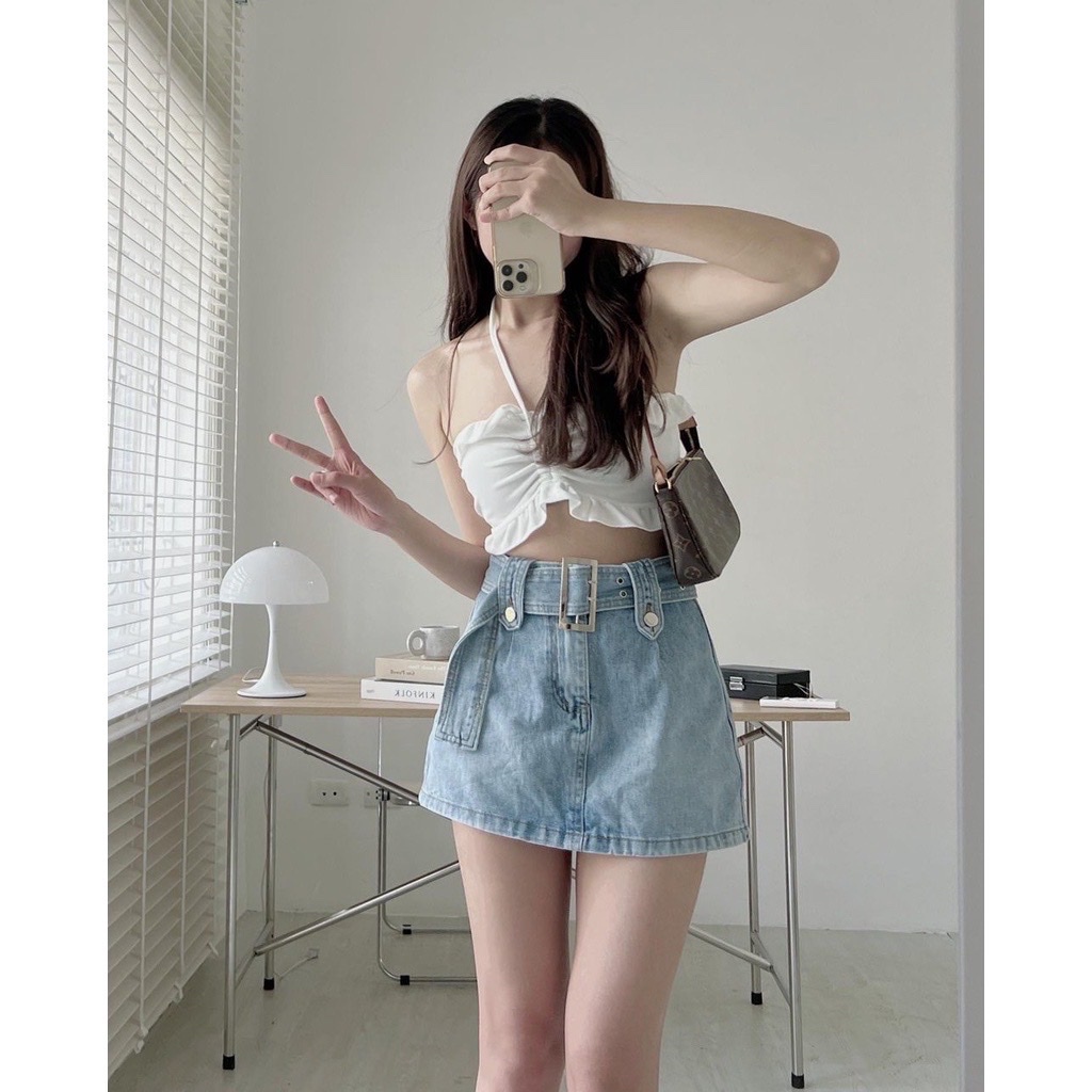 Chân váy jean kèm đai siêu xinh Thời Trang Giá Xưởng Official