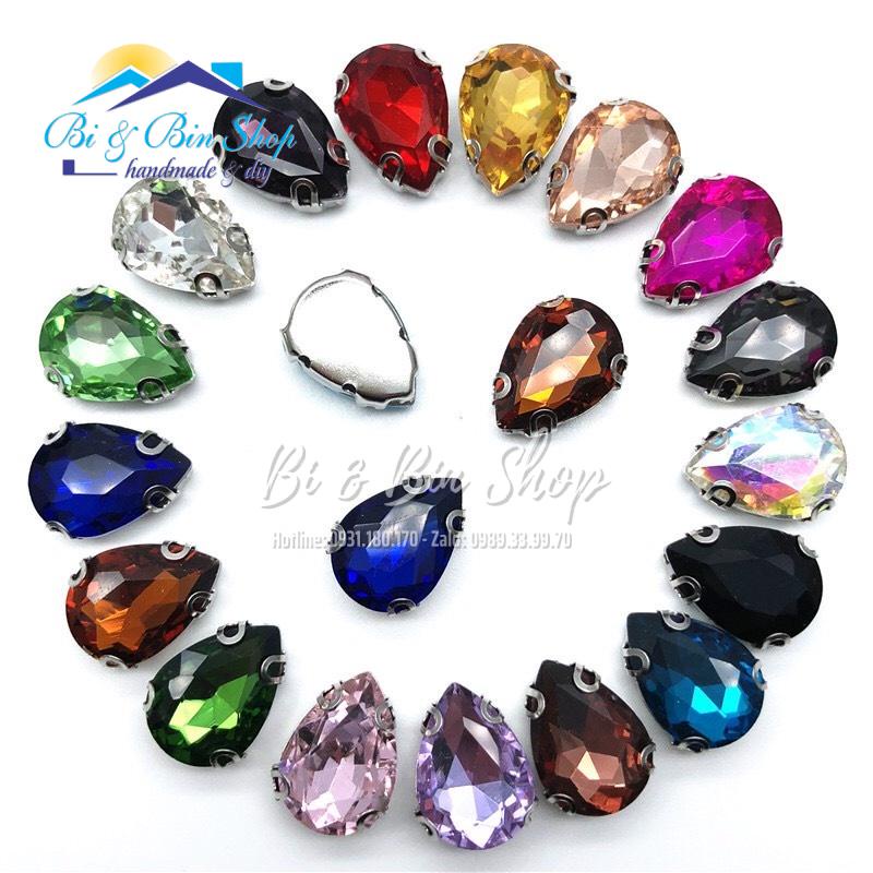 10 Viên Đá Đế Giọt Nước Hạt Pha Lê 10x14mm Đính Kết Trang Phục Thời Trang, Trang Trí Vương Miện - Bi &amp; Bin Shop