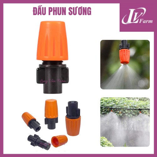 BÉC PHUN SƯƠNG 7 CỬA - Đầu Phun Nhựa Màu Cam, Chân Ren 21mm - Tưới Hoa Lan, Cây Cảnh, Vườn Rau