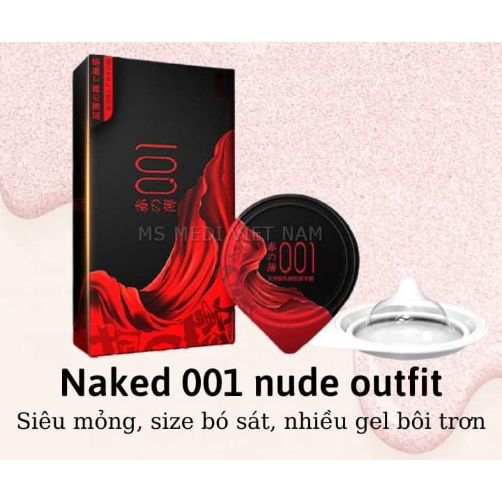 Bao Cao Su OLO siêu mỏng 001 mm Black Red Samurai Công nghệ Nhật Bản ôm sát nhiều gel, Hộp 10 bcs - Life Plus Store