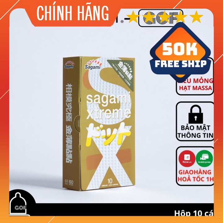 Bao cao su Sagami Xtreme Feel up Gai mỏng Nhật Bản Hộp 10 cái bcs gai - Chính Hãng - GoF Store