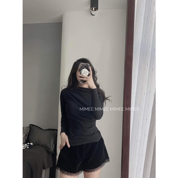 Áo nhún vạt lệch cổ thuyền mimee