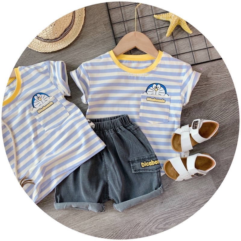 Hàng QCCC - Set áo quần jean Đoraemon cực ngầu cho bé trai
