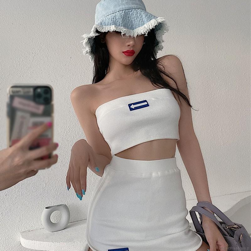 Bộ 2 món gồm áo ống và chân váy phong cách quyến rũ thời trang cho nữ