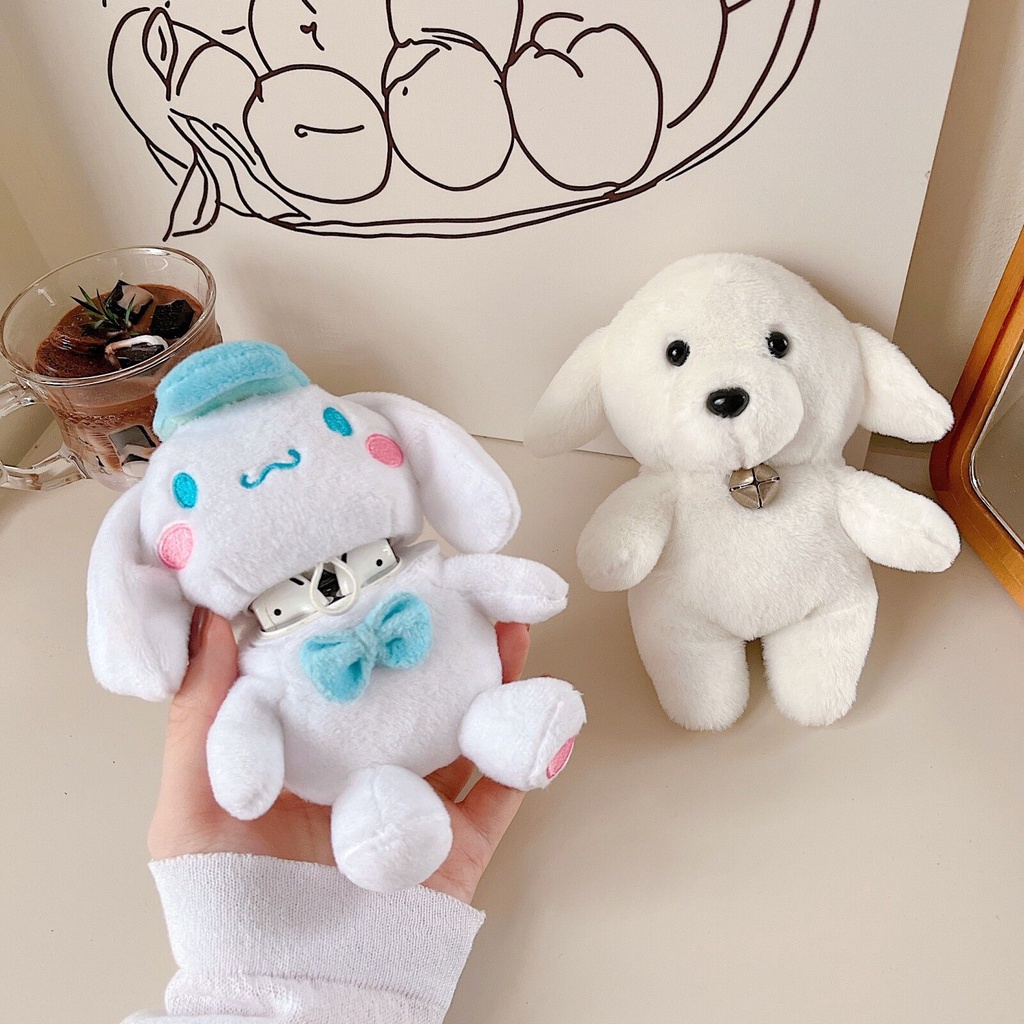 Vỏ bảo vệ hộp sạc tai nghe SPRISE bằng vải bông hình gấu dễ thương thích hợp cho Airpods 2 / Pro / 3