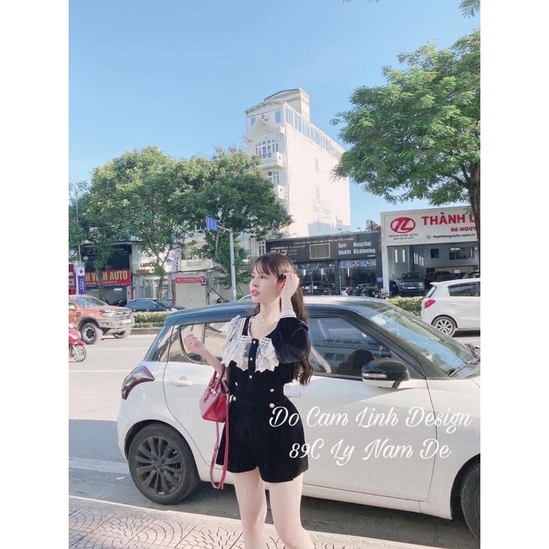 Áo nhung cổ ren tiểu thư siêu hot