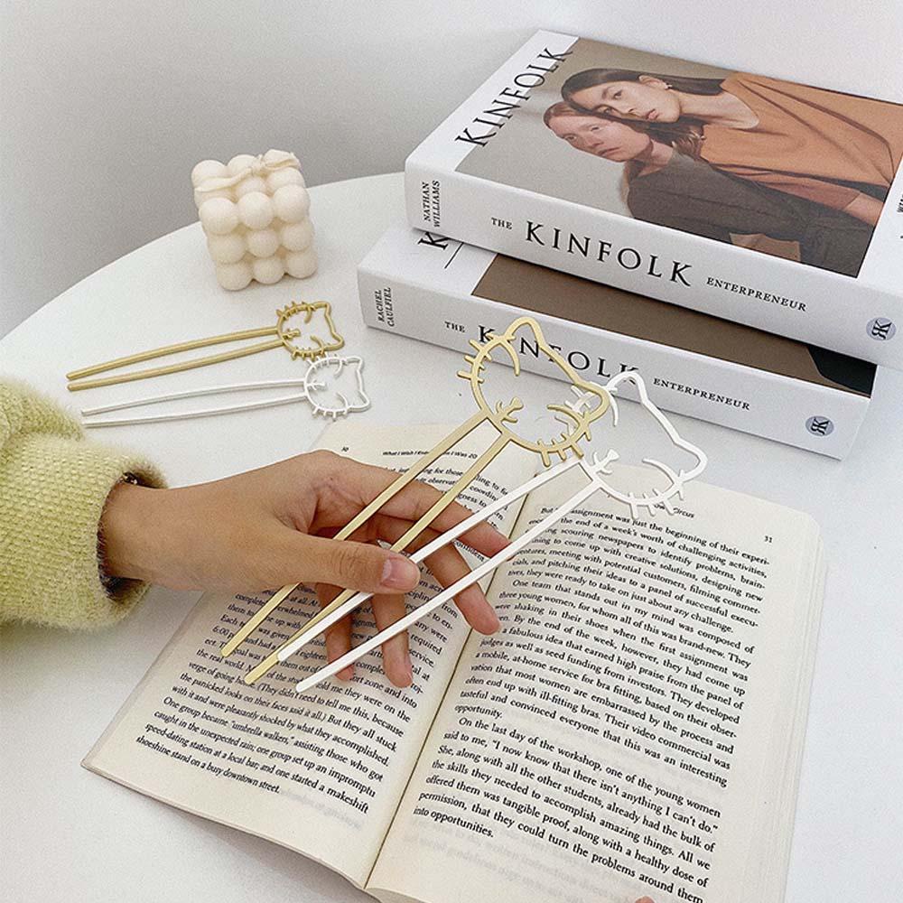 NICKOLAS Trâm Cài Tóc Kim Loại Hình Mèo Xinh Xắn Cho Nữ