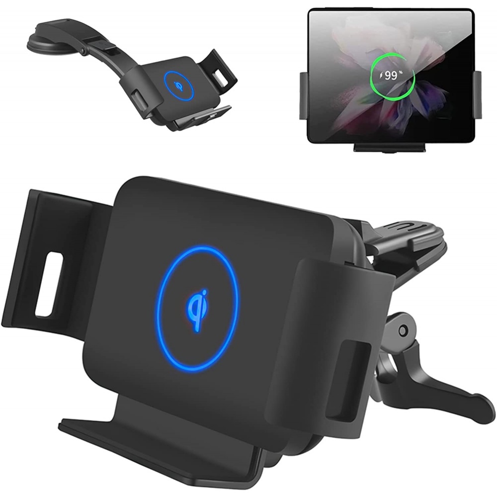 Bộ Sạc Không Dây 15W Qi Gắn Bảng Điều Khiển Thông Minh Cho Galaxy Z Fold 3 iPhone 13 Pro Max
