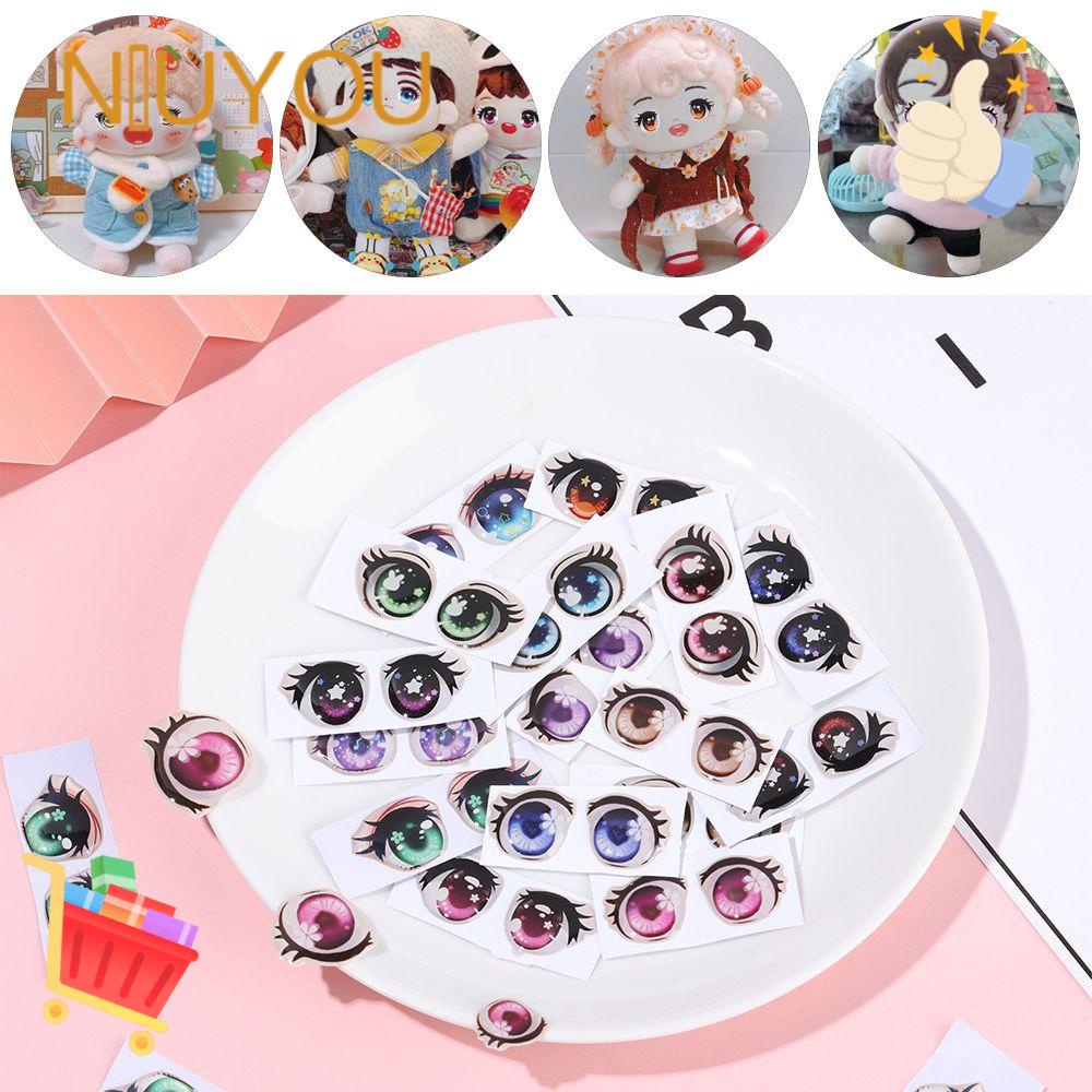 Bộ 5 Cặp Miếng Dán Hình Búp Bê Hoạt Hình Kích Thước 8mm / 10mm / 12mm / 15mm