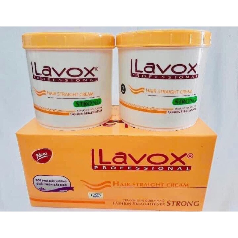 Thuốc ép duỗi tóc lavox 1000ml ✖️ 2 hủ màu cam