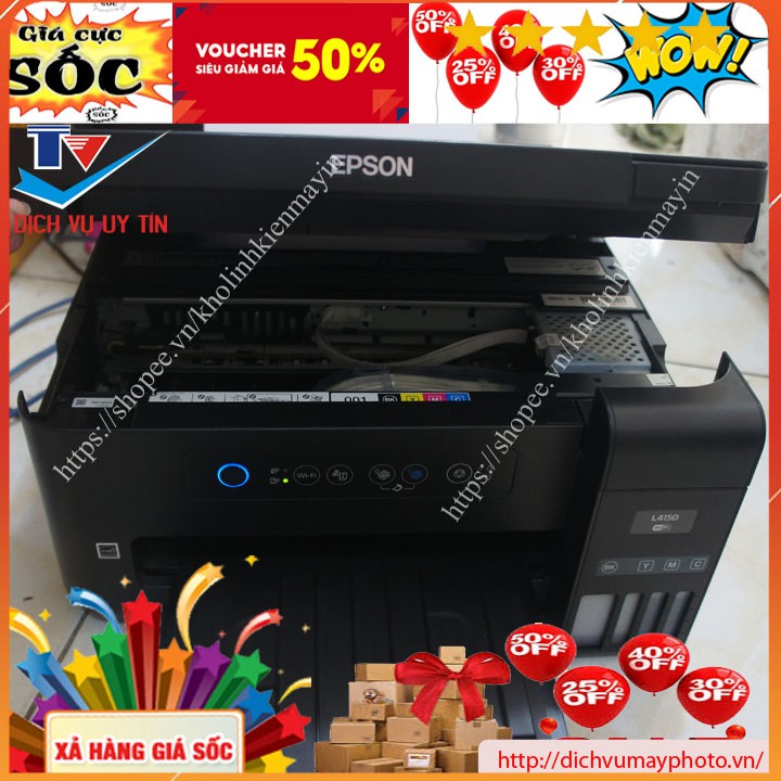 Máy in phun màu cũ Epson L4150 like new đa năng in photocopy scan wifi dẫn mực hãng