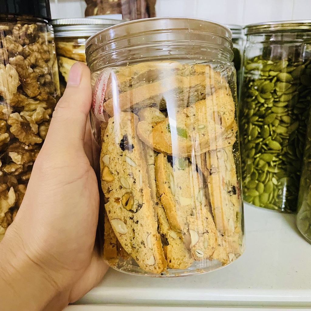 Bánh BISCOTTI nguyên cám KHÔNG ĐƯỜNG dành cho người ăn kiêng, giảm cân, tiểu đường túi