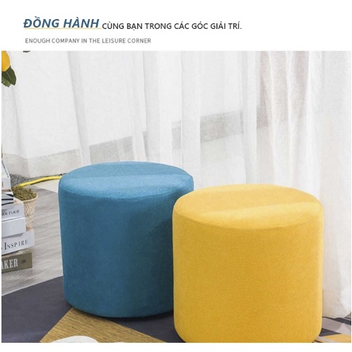 Ghế đôn sofa ghế đẩu tròn bắc âu phù hợp mọi loại bàn phòng khách hiện đại chính hãng IGA- GC14