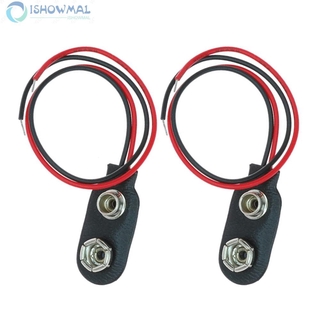 Battery Clamps Wire Leads Adapter 2-Wire Connection Button Clips Buckle Ends 2PCS Connector For 9V Battery High quality
