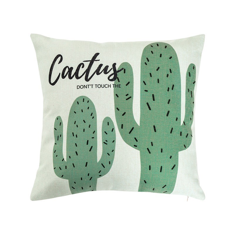 Vỏ gối vuông họa tiết xương rồng độc đáo trang trí nội thất | BigBuy360 - bigbuy360.vn