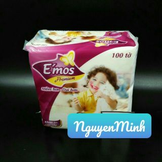 Combo 10 bịch giấy ăn Emos Premium lớn 100 tờ