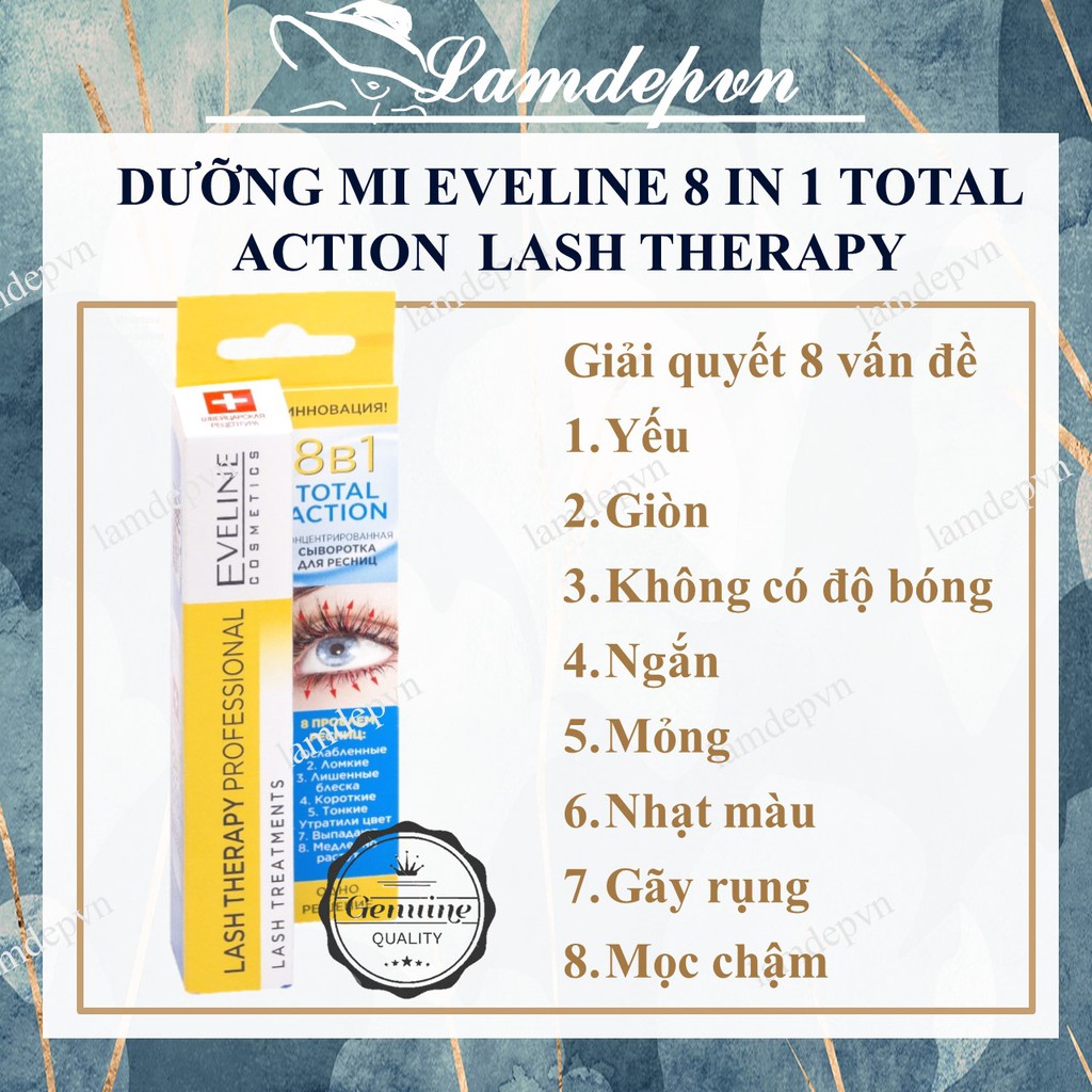 Huyết Thanh Dưỡng Mi Eveline 8 In 1 Cho Mi Cong Và Dày Hơn