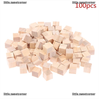 Set 100 Miếng Gỗ Vuông Màu Trơn Làm Đồ Thủ Công