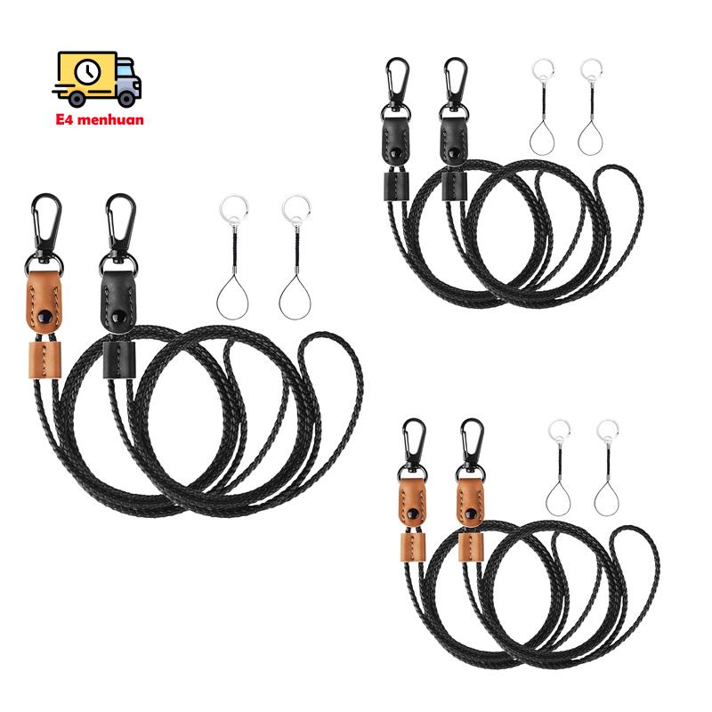 Set 2 dây đeo thẻ ID bằng da bện cho nam và nữ