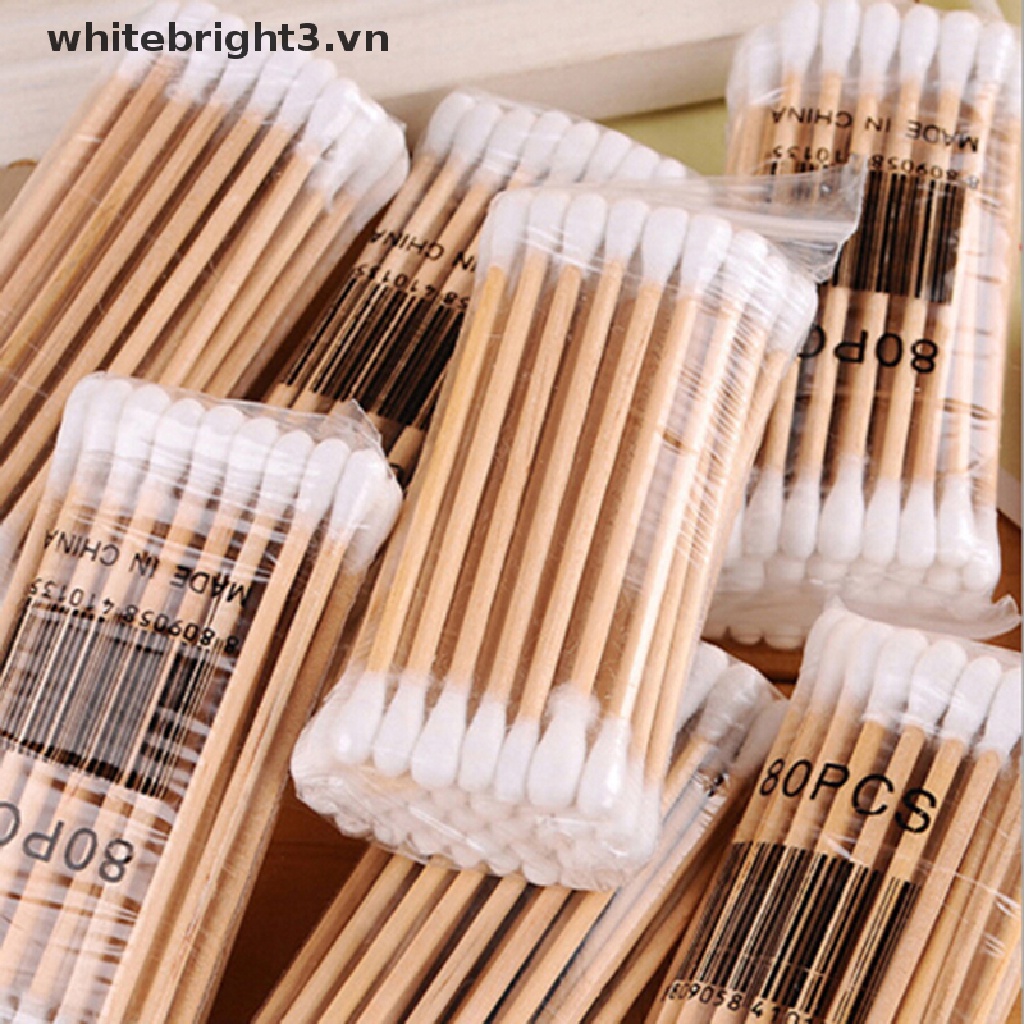 (Hàng Mới Về) Bộ 30-35 Bông Tăm Hai Đầu Thân Gỗ Làm Sạch Cơ Thể