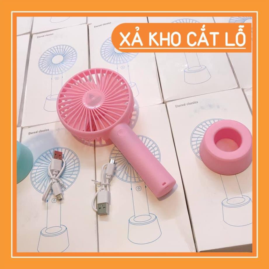 Quạt sạc  tích điện cầm tay mini cho bé có đế cắm để bàn-Quạt bộ pin tích hợp cổng xạc USB giúp bạn có thể xạc pin