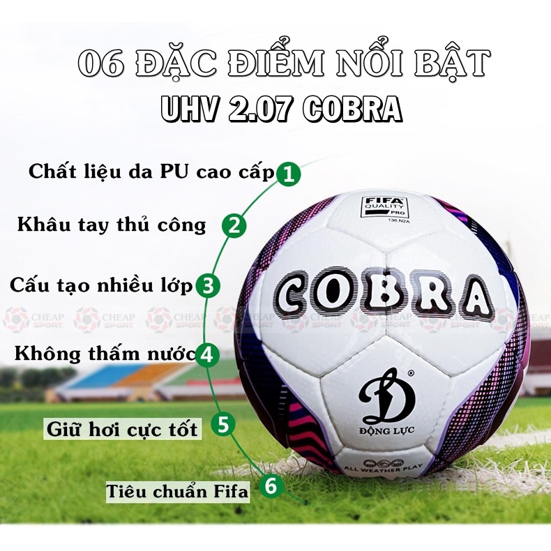 Quả Bóng Đá Chính Hãng Động Lực Thi Đấu V League 2021 UHV 2.07 COBRA Tiêu Chuẩn Fifa Quality Pro Phù Hợp Sân Cỏ Nhân Tạo