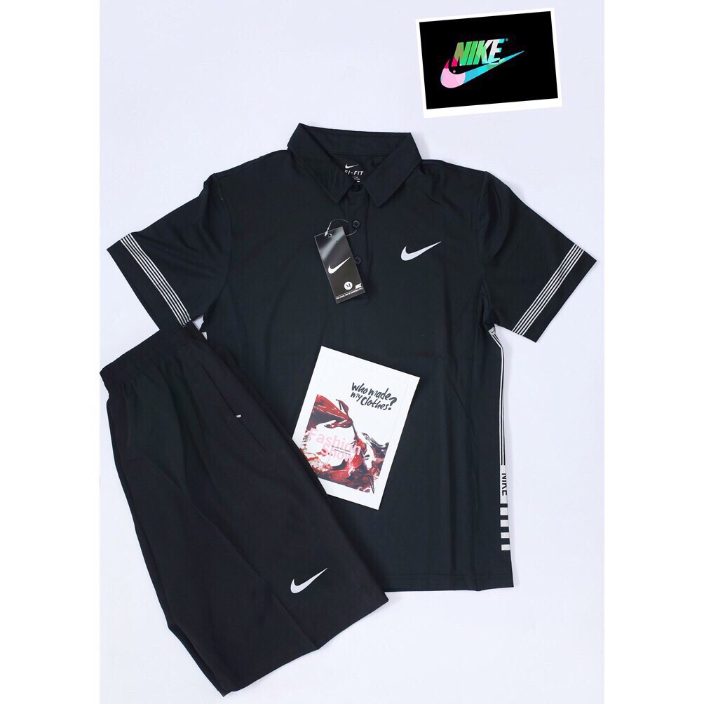 Bộ thể thao thun lạnh cổ đức viền tay cao cấp Nike [ hot trend ]