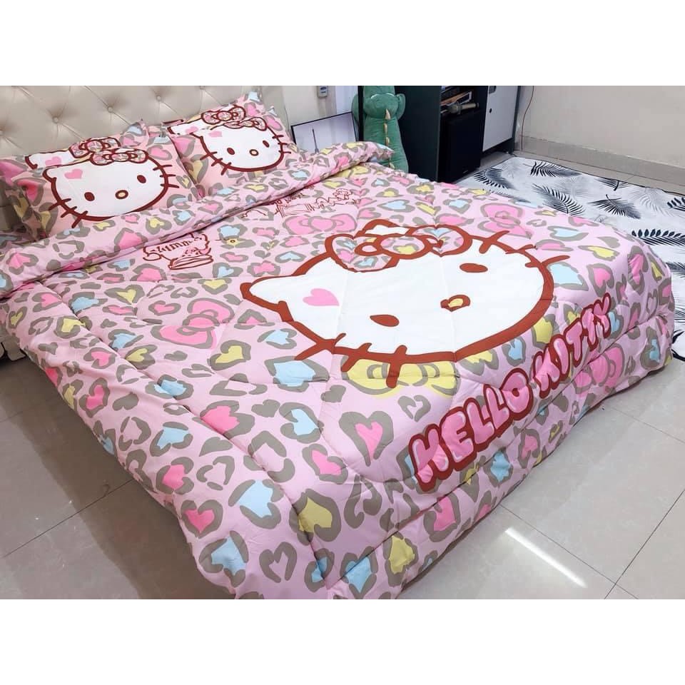 SÉT CHĂN PHAO 5 MÓN COTTON POLY 3D - KITTY