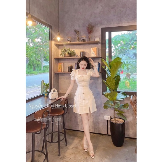 BIGSIZE Đầm tay phồng xẻ tà 55-100kg