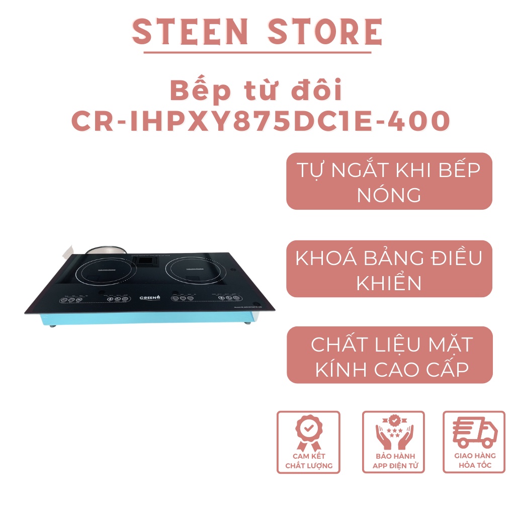 Bếp Từ Đôi Cr - Ihpxy875Dc1E - 400, Công Suất Mỗi Bếp 2000W, Cảm Ứng Cao Cấp