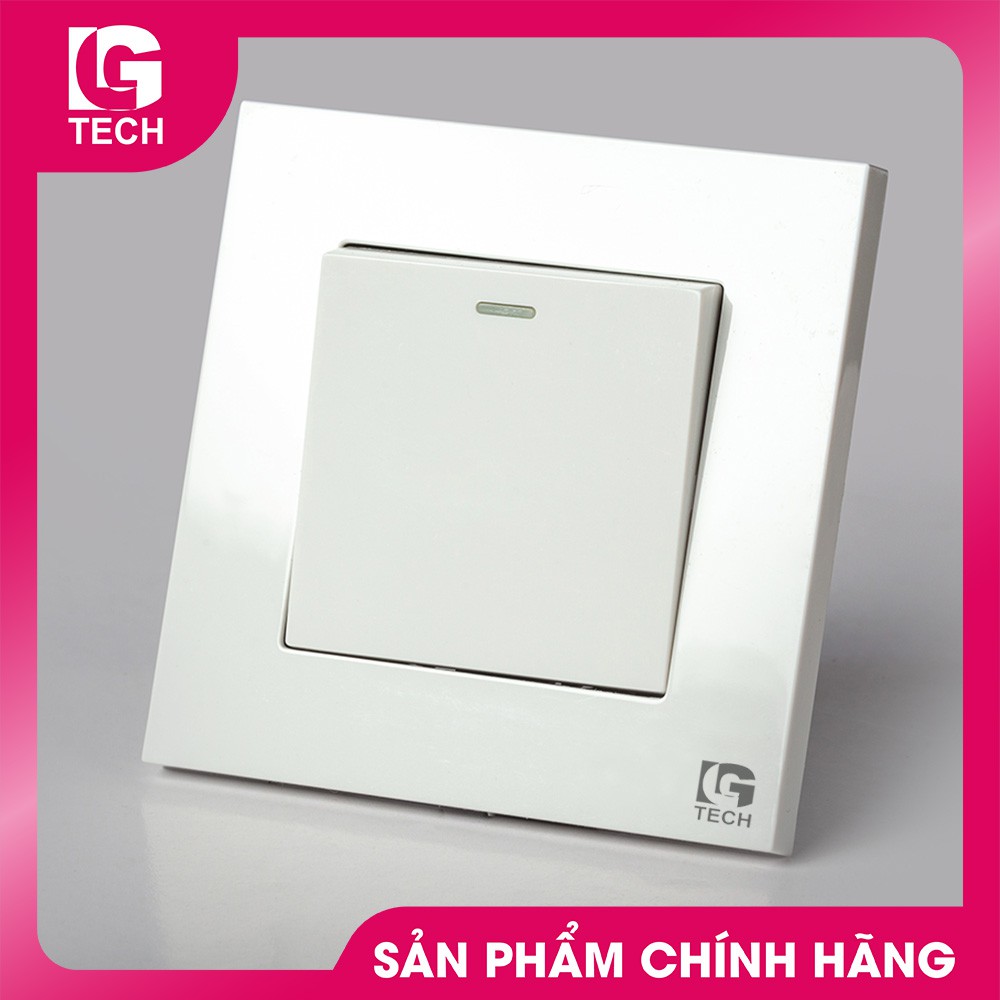 Công tắc điện đơn vuông 1 chiều và 2 chiều có dải phản quang LG tech LG-F21-001