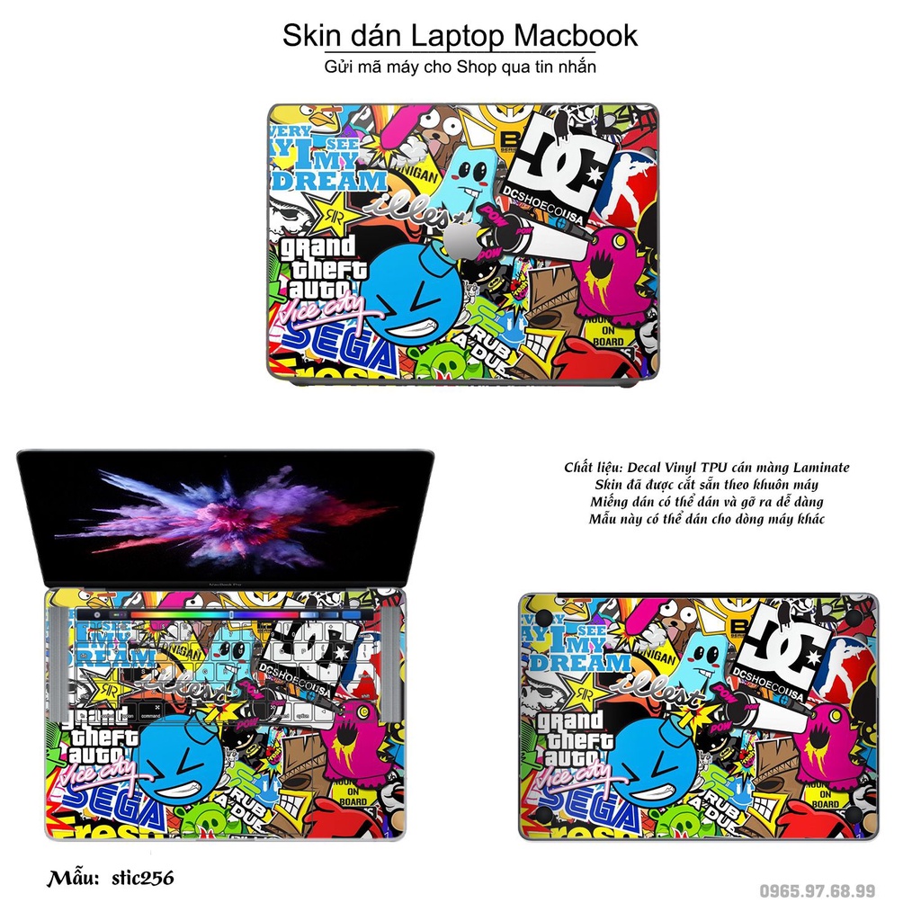 Skin dán Macbook mẫu spectrun - stic254 (đã cắt sẵn, inbox mã máy cho shop)