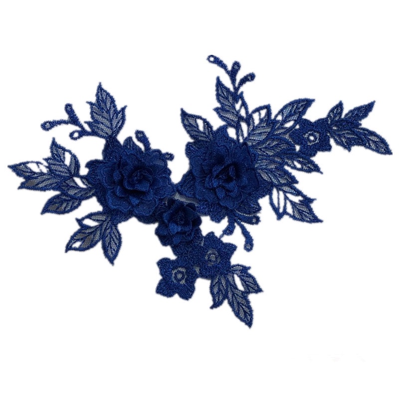 1 Miếng Vải Thêu Hoa 3D 14 * 20CM Trang Trí Váy Cưới