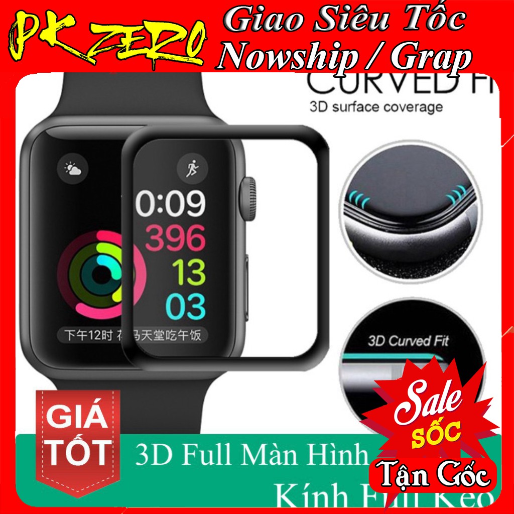 [Mã ELFLASH5 giảm 20K đơn 50K] Dán cường lực Apple Watch full màn hình38 40 42 44 -loại xịn