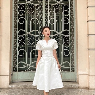 Đầm dự tiệc dáng xoè chất tafa đính hạt