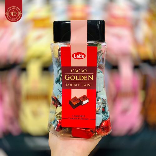 Socola hỗn hợp Cacao Golden Double Twist hiệu LaLe- 180g hộp nhựa