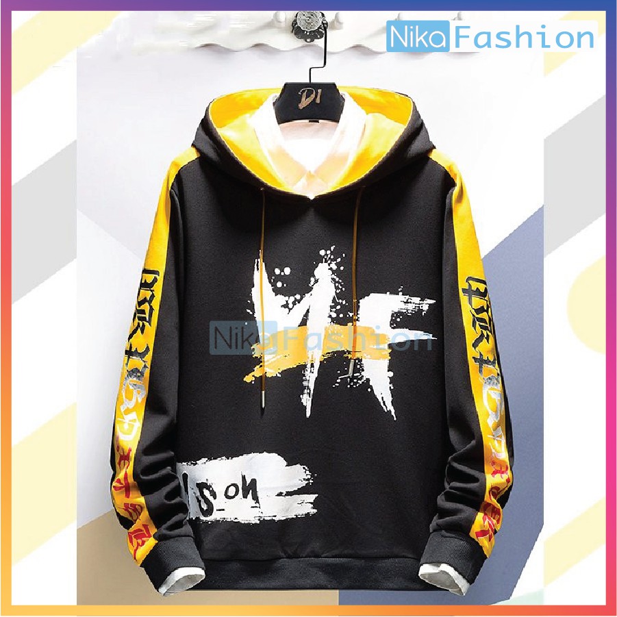 Nikafashion Áo Hoodie Nón Unisex Nam Nữ Chất Vải Nỉ Freesize 1 kích cỡ Form Dáng Rộng Dưới 65kg Mặc Đẹp N.F