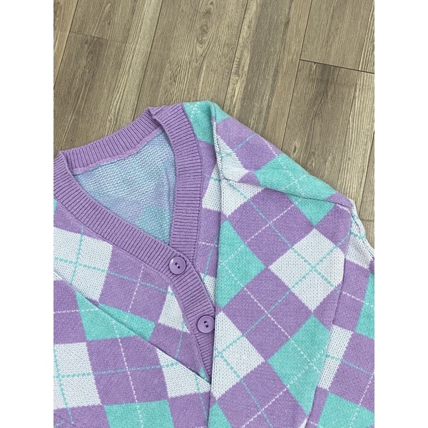 [ORDER] Áo len cardigan họa tiết kim cương thời trang (ảnh thật cận chất ở cuối) | BigBuy360 - bigbuy360.vn