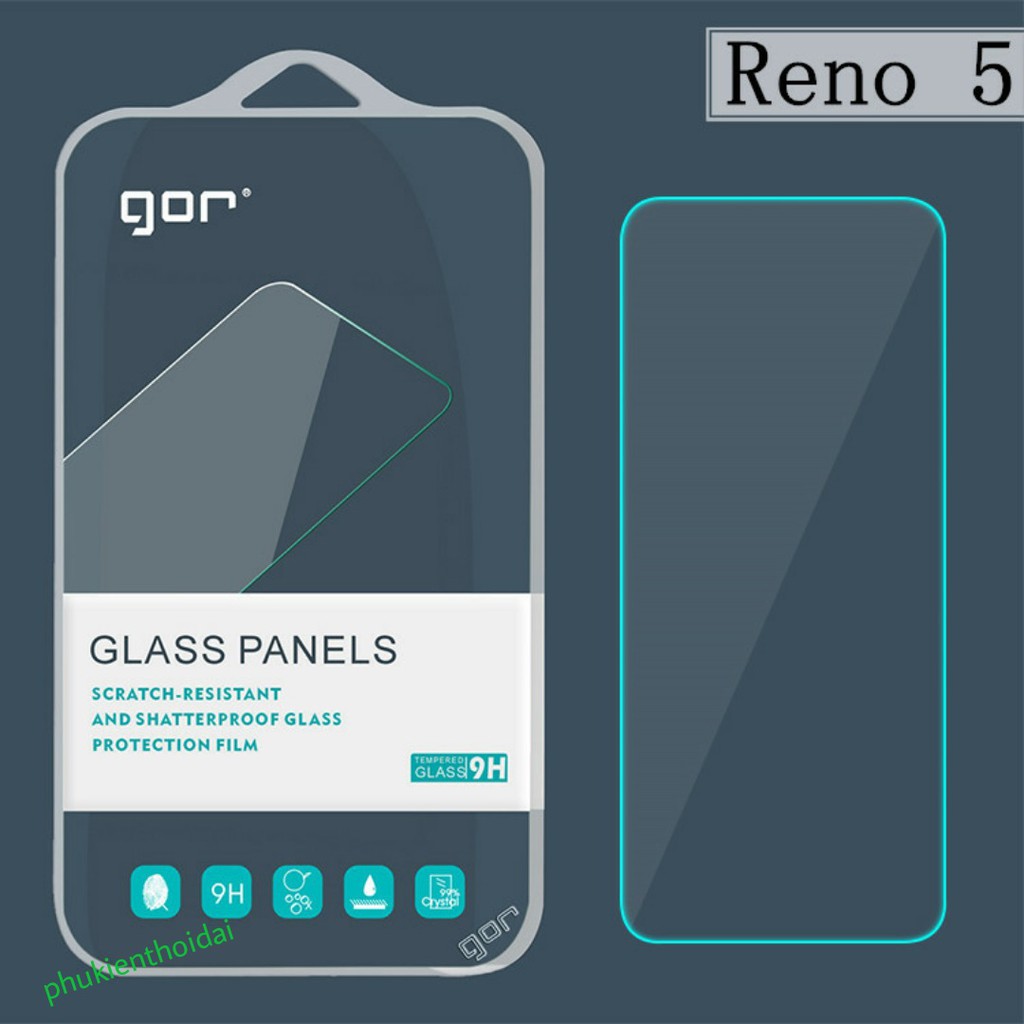 Kính cường lực hiệu GOR Oppo Reno 5 / Reno 5 5G trong suốt 9H / 2.5D ( tặng keo mép )