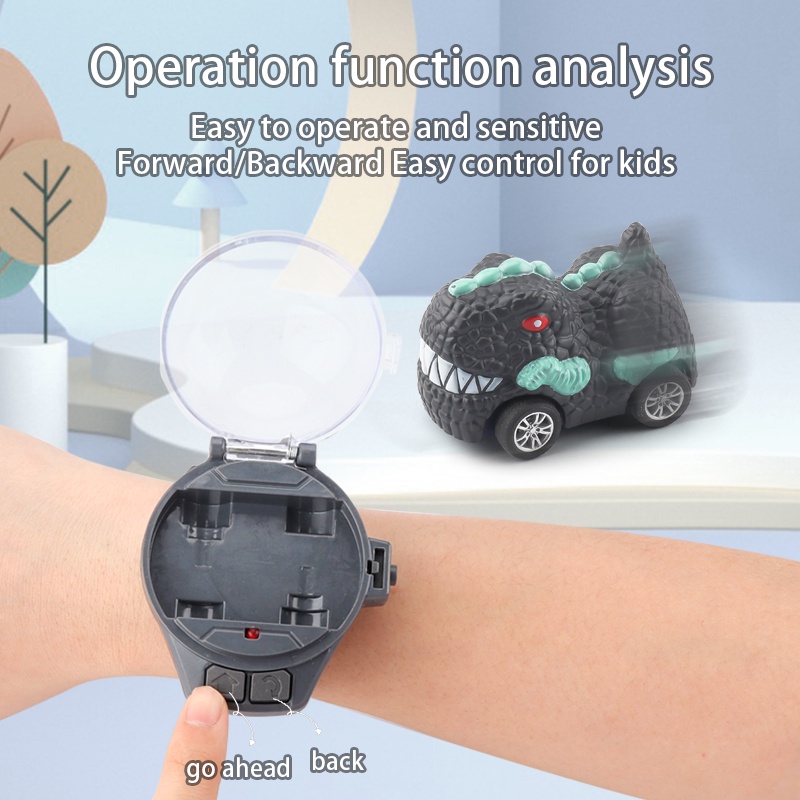 Đồ chơi đồng hồ điều khiển từ xa BP MART thu nhỏ 2.4GHz sạc USB xe tăng và xe mô hình khủng long