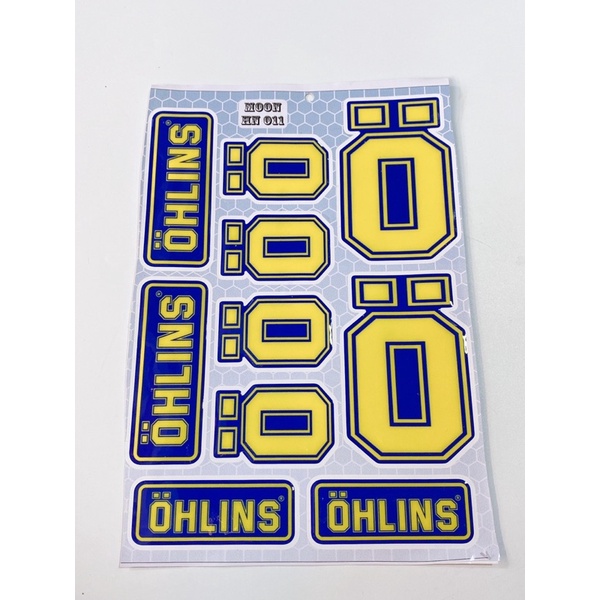 Decal tem nổi dán xe máy mẫu Ohlins vàng cao cấp dán xe máy, ô tô, mũ bảo hiểm chống thấm nước, chống bay màu